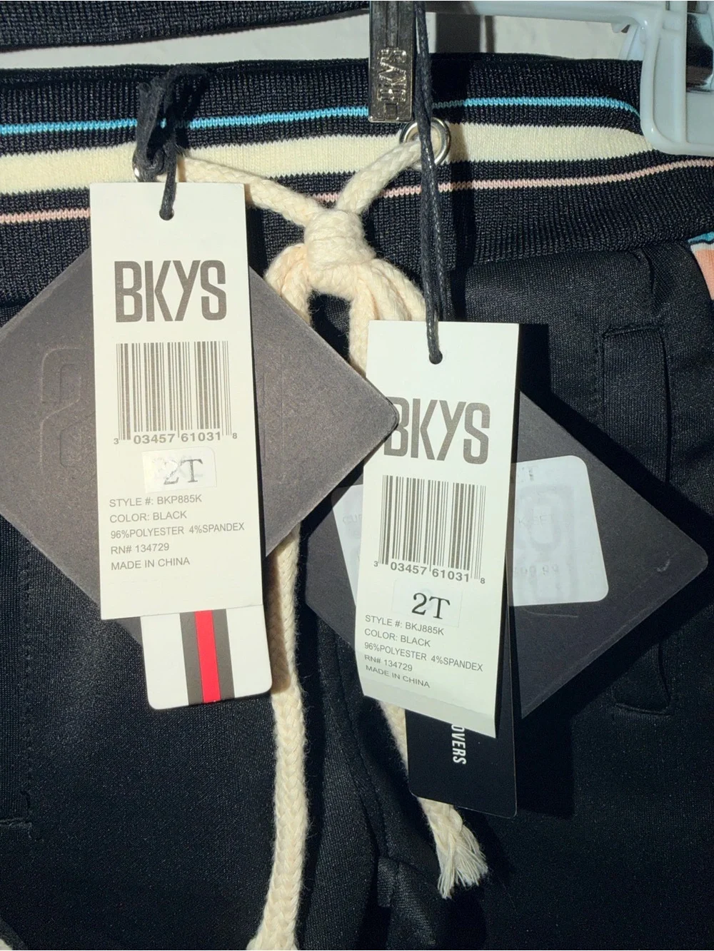 BKYS Boys 3-Piece Tracksuit Set Black Teddy Bear Jacket Pants Shirt 2T NWT